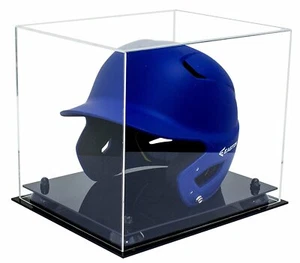 Casco de bateo de béisbol con pantalla de acrílico transparente con elevadores negros (A012-BR) - Imagen 1 de 6