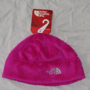 NWT The North Face YOUTH GIRLS Luminous Pink Beanie Hat Denali Osito Fleece sz S - Picture 1 of 3