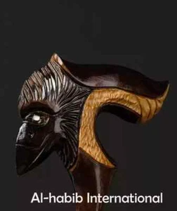 Hand craved raven handle wooden walking cane raven walking stick best GF - Picture 1 of 2