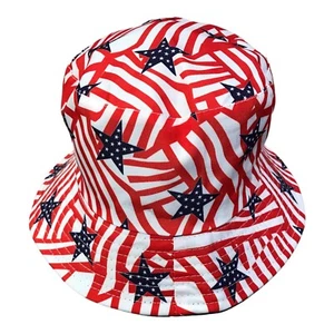 Patriotic Reversible Stars and Stripes/Black Bucket Hat - Picture 1 of 2