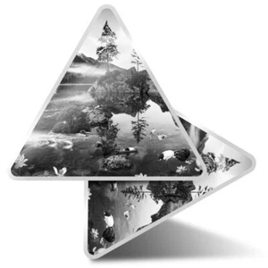2 x Triangle Stickers 7.5cm - BW - Oriental Lake #38027 - Photo 1/9