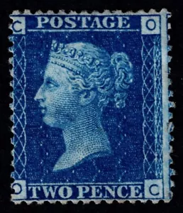 1869 2d blaue Platte 13 OC sehr gut unbenutzt SG 47 Kat. £ 375,00 - Bild 1 von 1