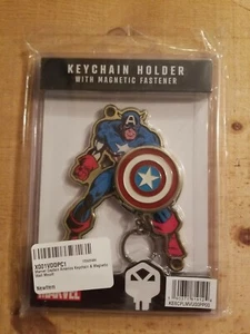 Captain America Shield Keychain Key Holder with Magnetic Fastener Wall Mounted - Picture 1 of 2