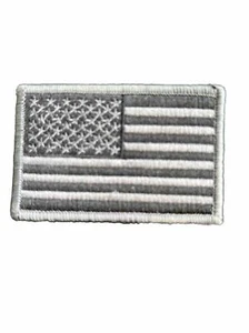 AMERICAN FLAG EMBROIDERED PATCH CAMO Subdued Gray USA LEFT w/ Hook & loop - Picture 1 of 3