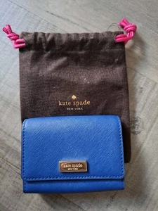 Portamonete blu Kate Spade nuovo regalo di Natale stampa borchia regalo - Foto 1 di 10