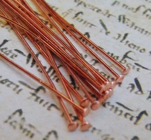 COPPER HEADPINS 21 gauge 2 inch 3 inch 4 inch  ~ No Lead No Nickel Head Pins - Picture 1 of 12