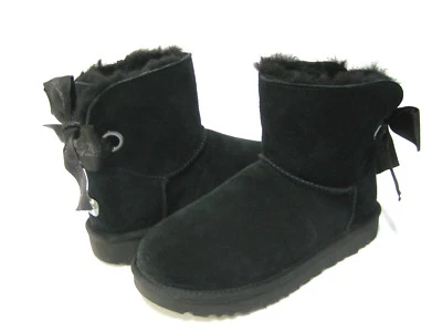 UGG CUSTOMIZABLE BAILEY BOW MINI WOMEN BOOTS BLACK US 6 /UK 4 /EU 37 /JP 23 - Image 1 of 4