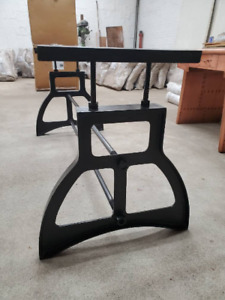 Adjustable Table Base, Vintage Industrial iron Adjustable Height 25" - 35"