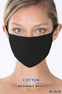 Face Mask Soft Black Cotton Unisex Washable Reusable Breathable Men Women - Picture 1 of 1