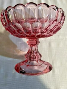 VINTAGE FENTON ROSE PINK PEDESTAL CANDY BOWL - Picture 1 of 5