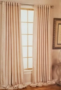 2 pc Veranda Galleries Moire Ivory Drape Panels (1 Pair) 108" x 96" NIP - Picture 1 of 12