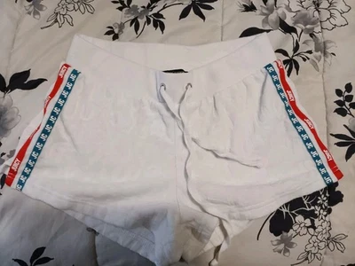 Pantalones Cortos Juicy Couture Blancos Talla XS De Colección Etiqueta Negra Y2K Rojo Azul Rayas Foto 1 de 4