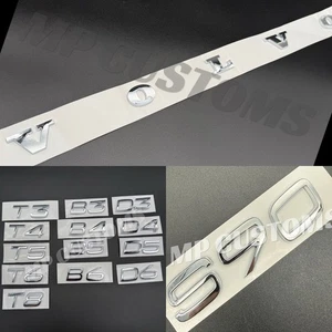 Juego de letras de insignias traseras cromadas plateadas para Volvo S90 B4 B5 B6 T4 T5 T6 T8 D4 D5 - Imagen 1 de 2