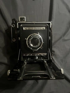 Graflex 4x5 Speed Graphic w/ focal plane shutter. GRAFLEX OPTAR 135mm lens  - Picture 1 of 9