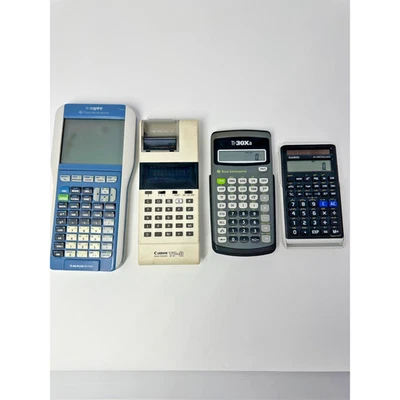 Calculator Lot TI-Nspire TI-84 Keypad TI-30Xa Casio FX-260 Canon TP-8 Tested - Image 1 of 4