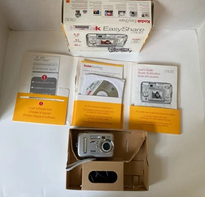 Kodak EasyShare CX7430 4.0MP 3X Zoom Digital Camera w/ Box and Battery - Image 1 of 4
