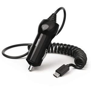 Hama Samochodowy kabel szybkiego ładowania Micro-USB Spiralny kabel Adapter ładowania Ładowarka samochodowa - Zdjęcie 1 z 4