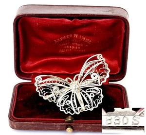 Brosche Schmetterling Filigran 830S Silber Z939 - Picture 1 of 14