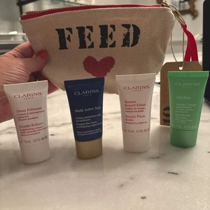 NEW CLARINS FRANCE Kit. SOS Pure. Beauty Balm. Night Cream. Gentle Refiner W/Bag - Bild 1 von 9