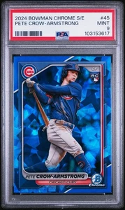 2024 Bowman Chrome Sapphire PETE CROW-ARMSTRONG Rookie #45 Chicago Cubs PSA 9 - Picture 1 of 2