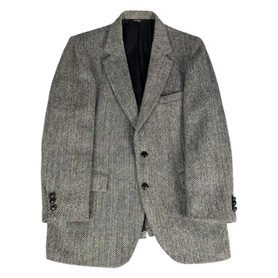 Chaqueta Blazer Harris Tweed Milbern De Colección Talla 38 Gris Lana Espiga Academia Foto 1 de 4