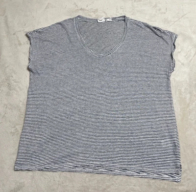 C & C California Linen Tank Top Women's Large Black White V Neck Pullover Blouse - Image 1 of 4