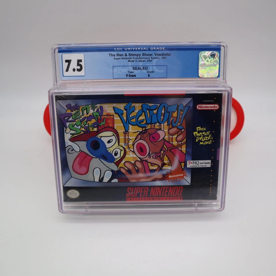 SNES Super Nintendo REN & STIMPY SHOW: VEEDIOTS! CGC GRADED 7.5 A! NEW & Sealed! - Image 1 of 4