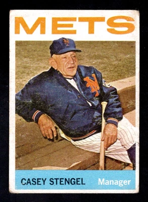 Tarjeta de béisbol 1964 Topps #324 Casey Stengel Salón de la fama Mets de Nueva York Mgr GD-VG bp Foto 1 de 2