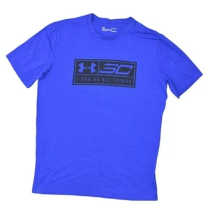Under Armour Men’s M Cotton Blend Blue Activewear T-Shirt Loose Heatgear #30 - Picture 1 of 7