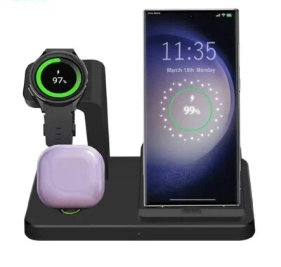 3-in-1 Fast Charging Dock Station for Android and iPhone 15 Pro - USB Type-C - Image 1 of 3
