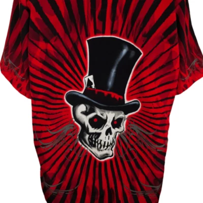 Vintage Dragonfly Roadhouse Shirt Mens Size XL Red Skeleton Skull Top Hat Flames - Image 1 of 4