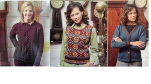 Ladies' Sweater/Jacket/FairIsle Vest Knitting Pattern, 5ply - Reynolds 82435 - Picture 1 of 5