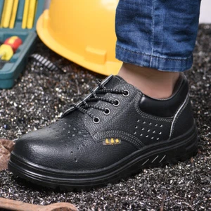 Men's Breathable Safety Shoe Steel Toe sports Work Boots Casual Lace Up Shoes Si - Picture 1 of 8