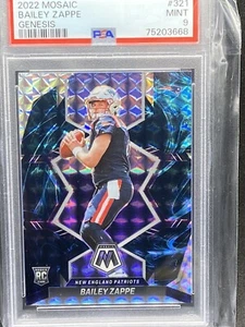 Bailey Zappe 2022 Panini Mosaic Rookie RC GENESIS SSP # 321 PSA 9 - Imagen 1 de 2