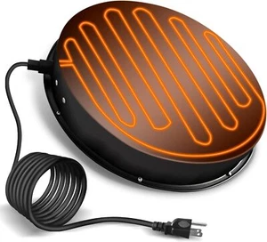 Eggluuz Chicken Waterer Heater, 125W Drinker Heat Base 15 inch, Black - Picture 1 of 6
