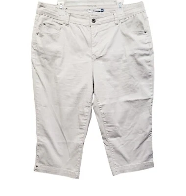 Bandolinoblu Jeans Womens 16W Capri Stretch Embellished Embroidered Gray 37x19 Foto 1 de 4