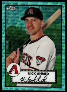 2021 Topps Chrome Platinum Anniversary Nick Ahmed Aqua Wave Refractor  #371 - Picture 1 of 2