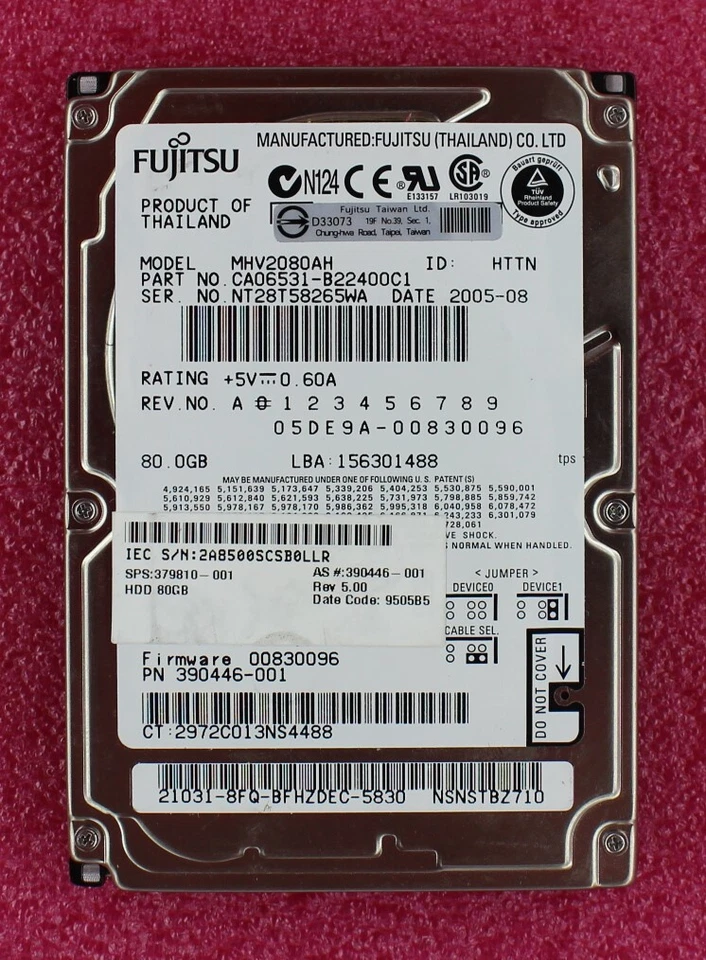 379810-001 - Compaq 80GB 5400rpm 2.5 inch IDE Hard Drive - Image 1 of 1