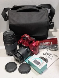 Canon EOS Rebel T5 1200D DSLR 18MP Digital Camera 18-55mm 75-300mm 5K Shutter - Picture 1 of 14