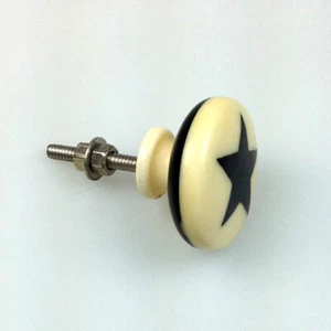 Vogue Star Print Ivory Black Cabinet Draw Door Knob Handle **FREE DELIVERY** - Picture 1 of 4