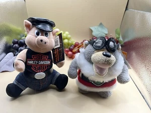 2 Harley Davidson Plush-Hog Pig 6” Santa Bear 5” Harley motorcycle Collectables - Picture 1 of 13