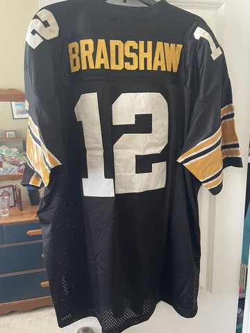 TERRY BRADSHAW Pittsburgh Steelers - Mitchell Ness 1975 Football Jersey SIZE 54 Cover