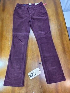 NEW St John’s Bay Womens Corduroy Pants Sz 8 Burgandy Relaxed Stretch 32X31 - Picture 1 of 18