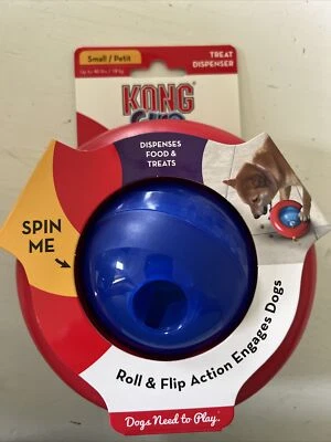 Juguete dispensador de golosinas para perros Kong GYRO - (1) PEQUEÑO, HASTA 40 LIBRAS - ROLLO Y VOLTEO Foto 1 de 2