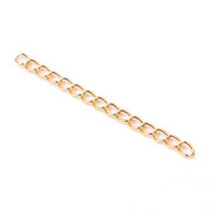 LOT de 8 CHAINETTES d'extension DORE 45/50mm ACIER INOXYDABLE HYPOALLERGENIQUE - Foto 1 di 1
