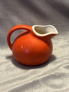 Small Orange Ball Tilt Creamer Pitcher Marked USA McCoy Pottery - Picture 1 of 4
