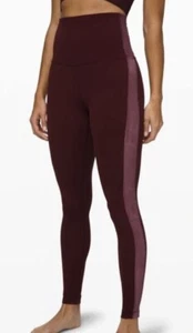 Leggings Lululemon Align 2 granato bordo velluto vita super alta Nulu - Foto 1 di 14