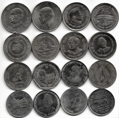 India Rupee 1, XF/UNC Set of 16 Commemorative Coins minted between 1964-2010 - Image 1 of 2