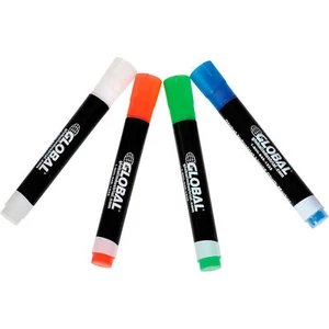 Global Industrial Wet Erase Chalk Markers Assorted Colors 4 Pack - Picture 1 of 6