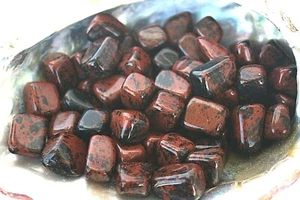 One Mahogany Obsidian Tumbled Stone 15-20mm Reiki Healing Stone Psychic Attack - Picture 1 of 3